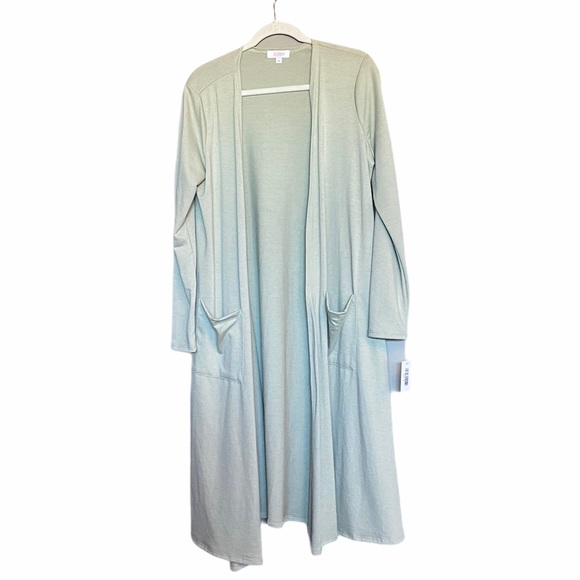 LuLaRoe SARAH Cardigan Sweater Duster Soft Green - Picture 2 of 16